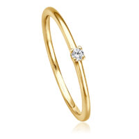 Verlobungsring, 585 Weißgold, Gelbgold, Rosegold, Solitär, 4er Krappe – Bild 3