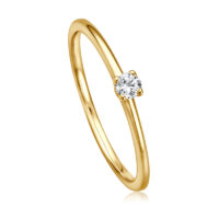 Verlobungsring, 585 Weißgold, Gelbgold, Rosegold, Solitär, 4er Krappe – Bild 6