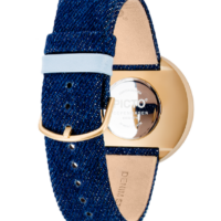 43332-5220MG, Herrenuhr, 40mm, Jeansblau Armband, goldfarben – Bild 3