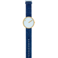 43332-5220MG, Herrenuhr, 40mm, Jeansblau Armband, goldfarben – Bild 4