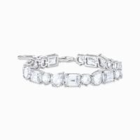 A2140-051-14, Tennisarmband mit weißen Steinen, 925 Sterlingsilber