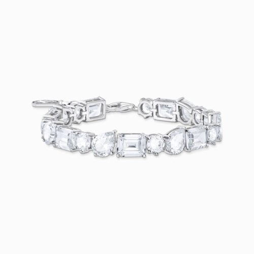 A2140-051-14, Tennisarmband mit weißen Steinen, 925 Sterlingsilber