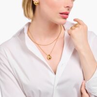 KE2281-413-39, Thomas Sabo, Kette mit Anhänger in organischer Tropfenform vergoldet – Bild 3