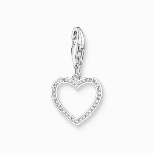 2203-051-14, Thomas Sabo,  Charm-Anhänger Herz mit weißen Steinen, 925 Sterlingsilber