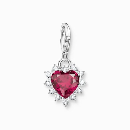 2204-013-10, Thomas Sabo, Charm-Anhänger Herz mit rotem Stein, 925 Sterlingsilber